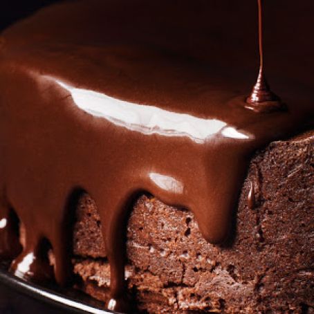 Darkest Chocolate Cake w/Red Wine Glaze