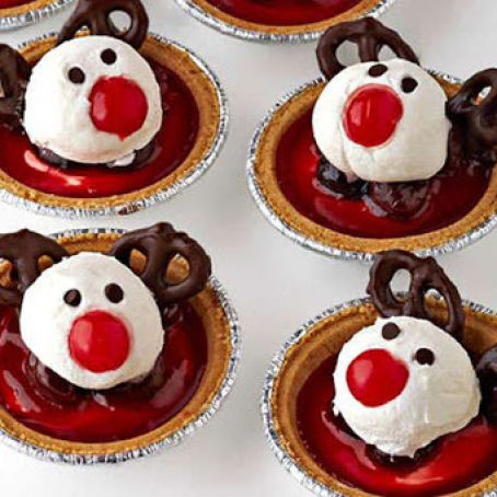 Reindeer Cherry Cheesecake Tarts
