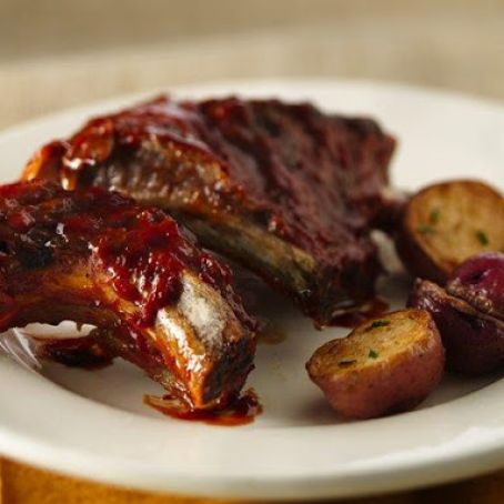 Slow Cooker Barbecued Baby Back Ribs