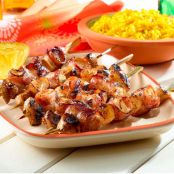 Pineapple Chicken Kebabs with Bacon