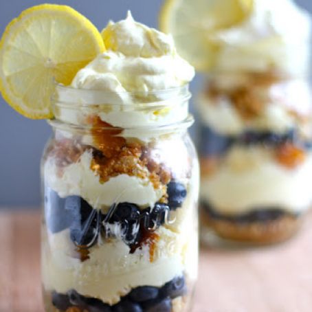 No-Bake Blueberry Lemon Cheesecake Trifles