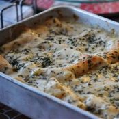 White Lasagna with Spicy Turkey Sausage and 'Shrooms