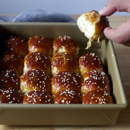 Pretzel Parker House Rolls