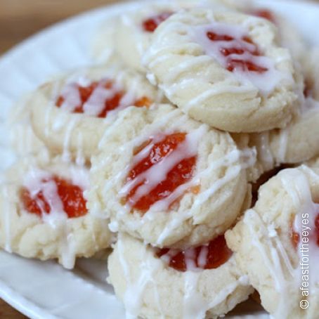 Almond Shortbread Thumbprint Cookies