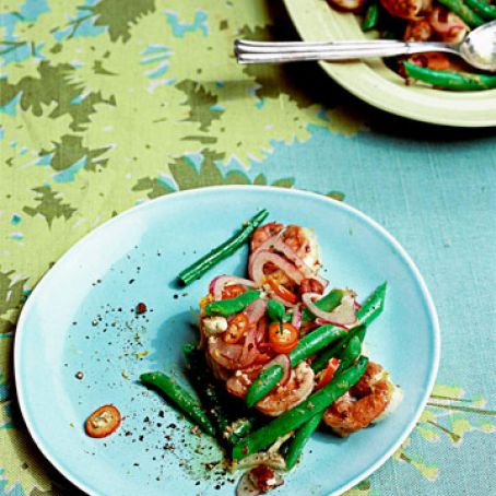 Warm Shrimp Salad with Green Beans and Chilies