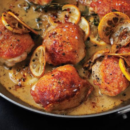Roasted Chicken Thighs with Lemon and Oregano