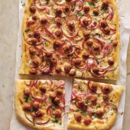 Parmesan Cream and Sausage Pizza