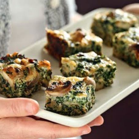 Brkfst:  Quiche: Spinach, Mushroom and Swiss Crustless Quiche Squares  (Whole Foods)