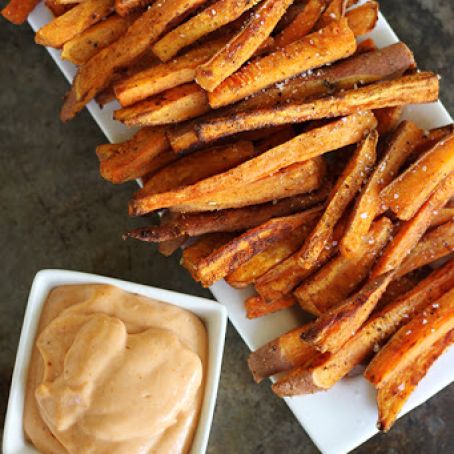 Oven Sweet Potato Fries with Fry Sauce