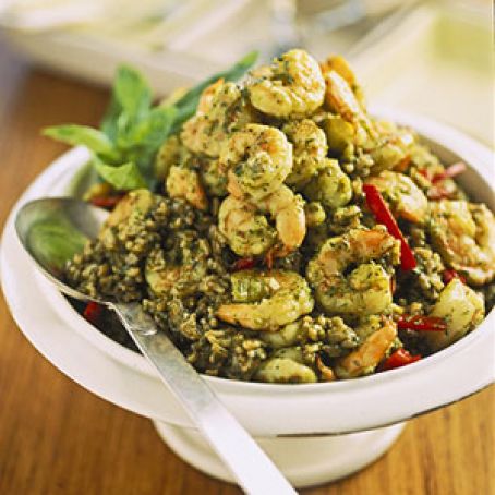 Shrimp-Garlic Shrimp with Green Rice