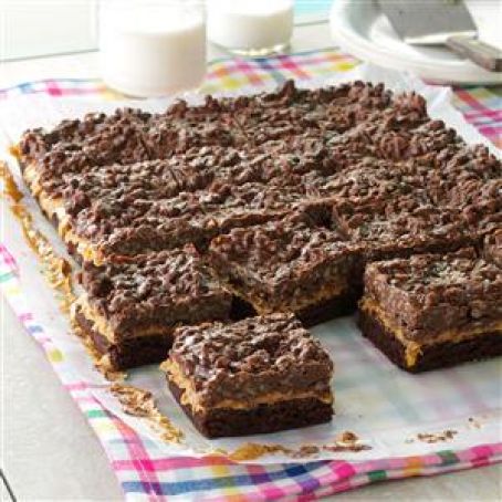 Chocolate & Peanut Butter Crispy Bars 