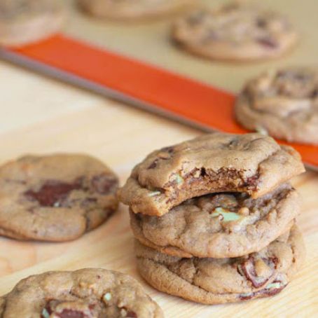 Soft-Baked Andes Mint Chocolate Chunk Cookies