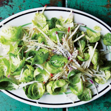 Crunchy Turnip, Apple, and Brussels Sprout Slaw
