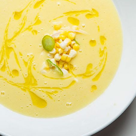 Chilled Corn Soup with Pickled Corn