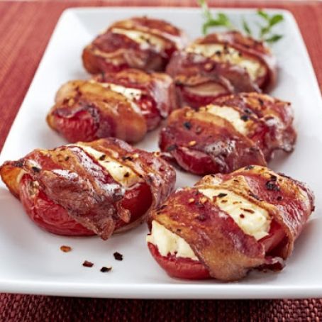 Bacon Wrapped, Cream Cheese Filled, Roma Tomatoes