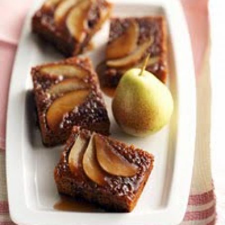 Upside-Down Pear Gingerbread