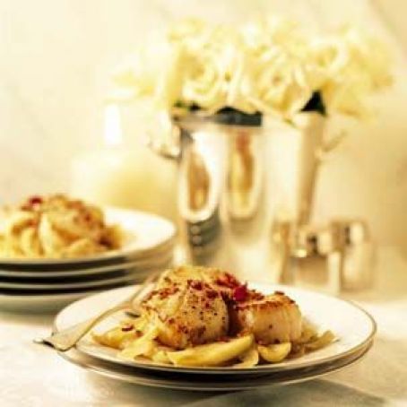 Pan-Seared Scallops with Apple-Onion Marmalade and Bacon