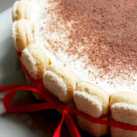Eggless Tiramisu Charlotte