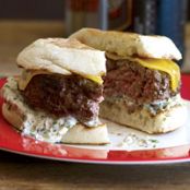 Beef-and-Lamb Burgers with Cheddar and Caper Remoulade