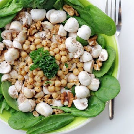 Chickpeas, White Mushrooms and Spinach