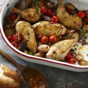 Roasted Chicken With Potatoes, Mushrooms & Shallots Recipe