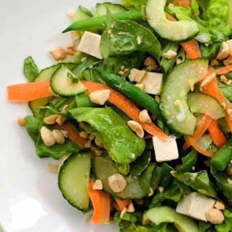 Chilled Tofu Salad with Miso-Ginger Vinaigrette Recipe