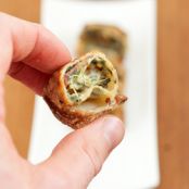 Roasted Garlic, Spinach & Bacon Rangoon