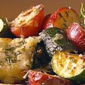Broiled Zucchini and Potatoes with Parmesan Crust