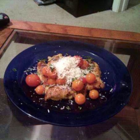 Mushroom & Herb Polenta Cakes with Roasted Grape Tomatoes