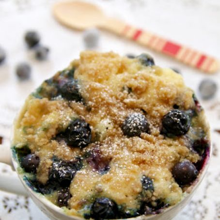 Blueberry Muffin Mug cake with Streusel Topping
