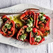 Roasted Red Peppers and Cherry Tomatoes with Ricotta
