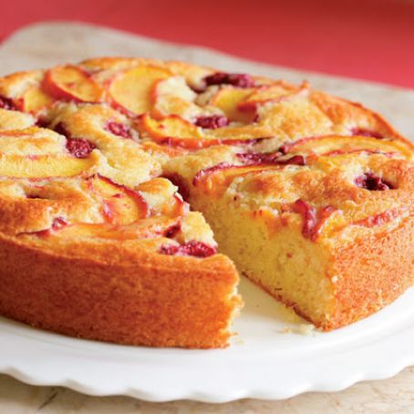 Raspberry-Peach Cake