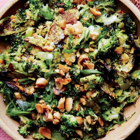 Broccoli Roasted and Charred with Peanuts (Sheila)