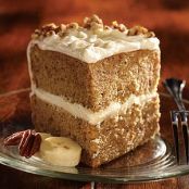 BANANA NUT CAKE WITH DOUBLE CREAM FROSTING