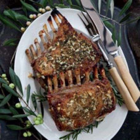 Garlic-Crusted Roast Rack of Lamb