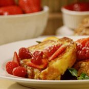 Baked French Toast with Raspberry Preserves and Toasted Almonds