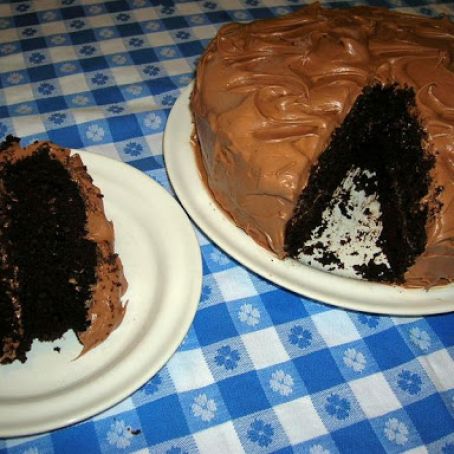 CHOCOLATE BUTTERMILK CAKE WITH CHOCOLATE BUTTERMILK FROSTING