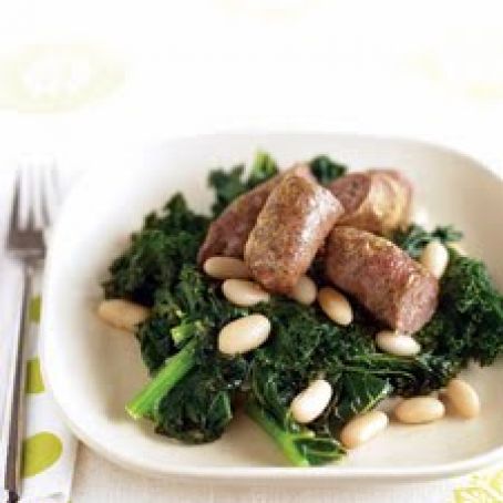 Sausages with Kale and White Beans