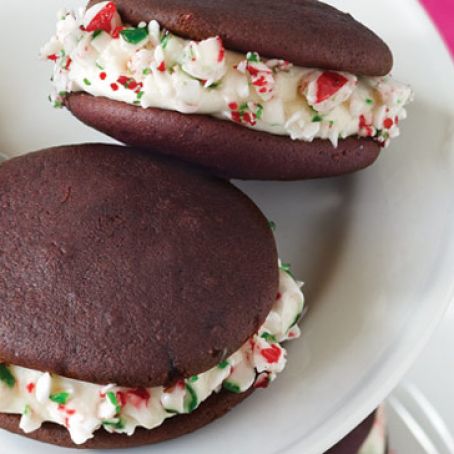 Candy Cane Chocolate Whoopie Pies
