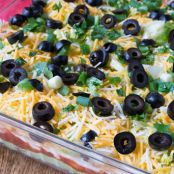 LIghtened Up 7 Layer Dip with Whipped Guacamole