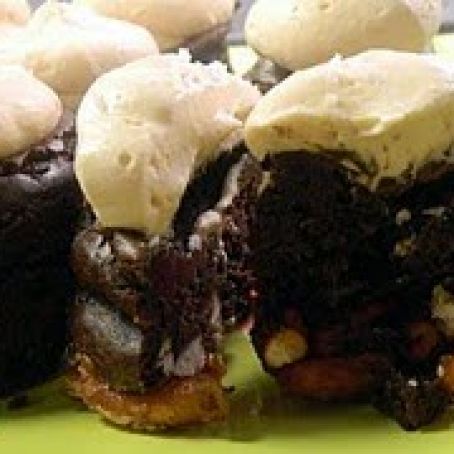 Chocolate Cheesecake with Pretzel Crust and Salted Caramel Mousse