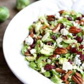 Chopped Brussels Sprouts with Dried Cranberries, Pecans & Blue Cheese
