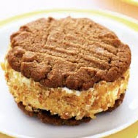 Peanut Butter and Banana Ice Cream Sandwiches