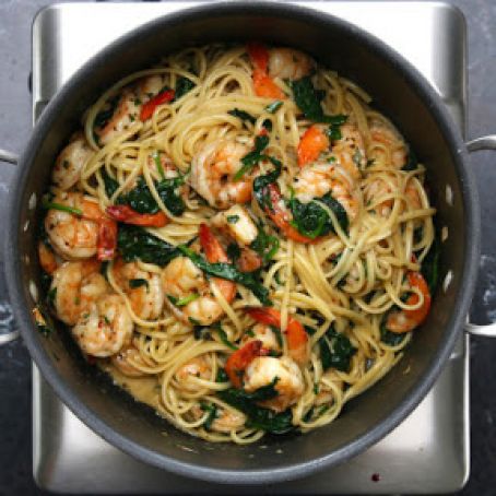 One-Pot Lemon Garlic Shrimp Pasta