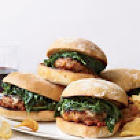 Italian-Sausage Burgers with Garlicky Spinach