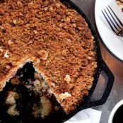 Blueberry and Goat Cheese Buckle With Honey Glaze