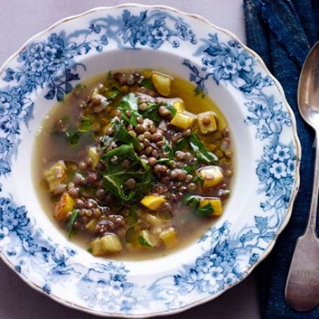 Lentil and Swiss Chard Soup with Lemon