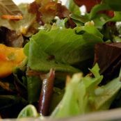 Mesclun and Mango Salad with Ginger Carrot Dressing