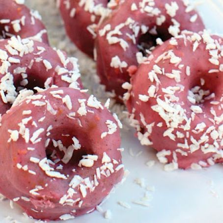 Raspberry and Coconut Glazed Donuts [Vegan, Raw, Gluten-Free]