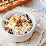 Caramel Apple Dump Cake with Spiced Whipped Cream